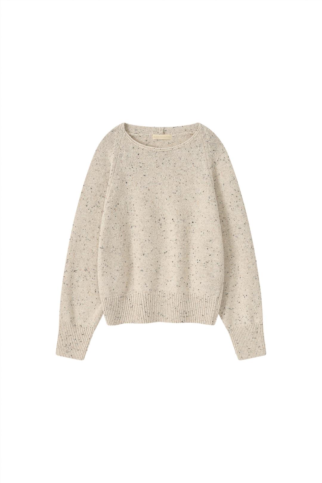 [SLOCO] Boat neck bokashi knit, oreo