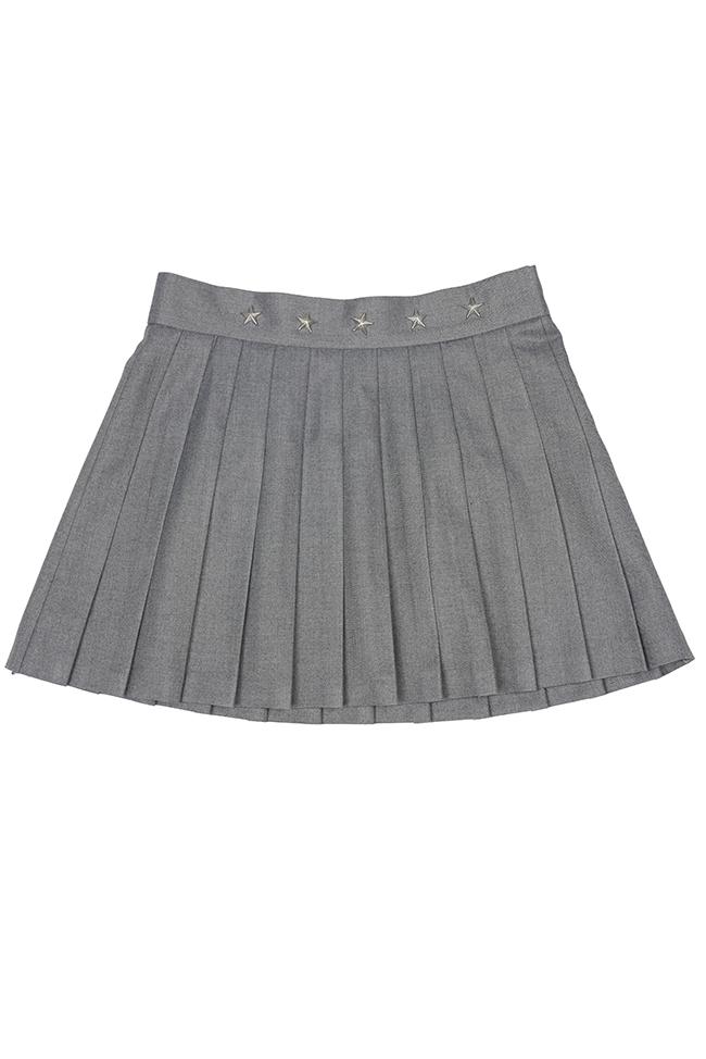 STAR RIVET PLEATED MINI SKIRT