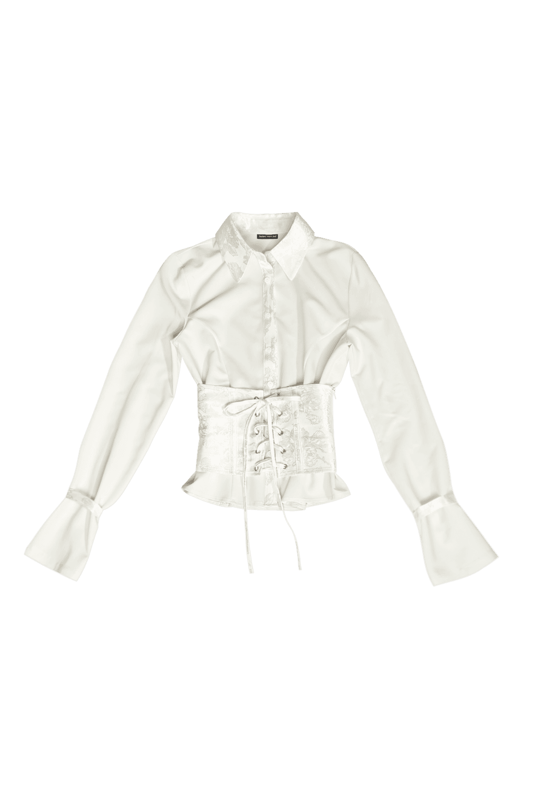 [재입고] SATIN MIX CORSET SHIRT #IVORY JACQUARD | 달링유어배드