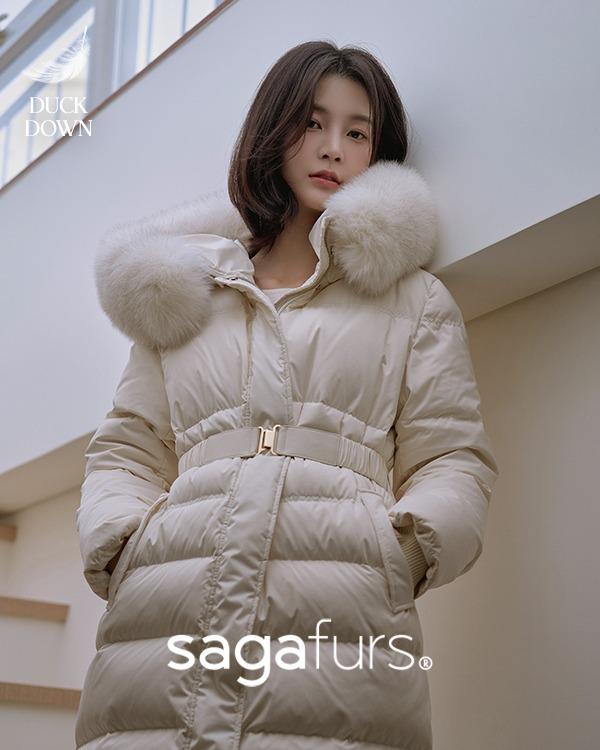 [임현주착용/최고급사가폭스퍼][MADE] 베르 폭스퍼 덕다운 롱 패딩