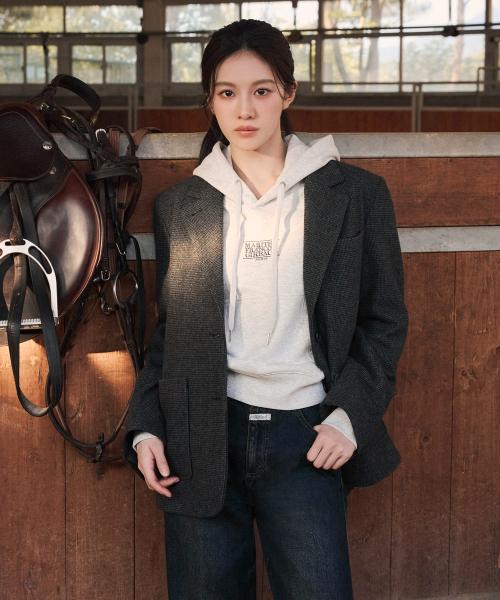 W WOOL BLAZER JACKET charcoal