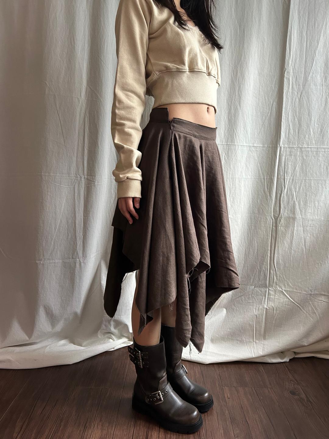 Mishmash Flared Skirt, brown
