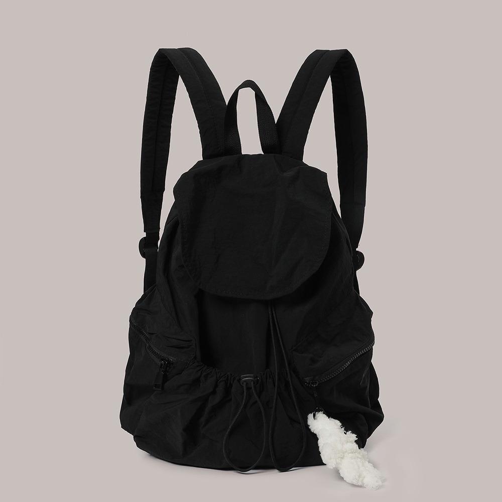 [스프링 시즌오프][4월 30일 예약배송][키링증정] Rustle String Backpack - Black