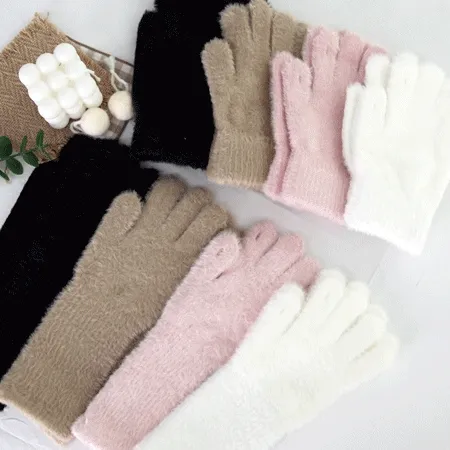 [파이널세일/1+1할인]앙고라 롱 장갑 손가락 터치 장갑 겨울 니트 앙고라장갑