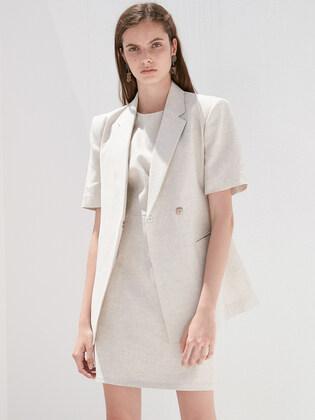 Linen Short Sleeve Blazer + Belt
