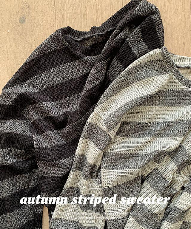 [earlybird] [헤이로지기획제품] ollie - 하찌단가라루즈핏니트nt /가을니트/스트라이프니트/니트/단가라니트/루즈핏/가을신상/