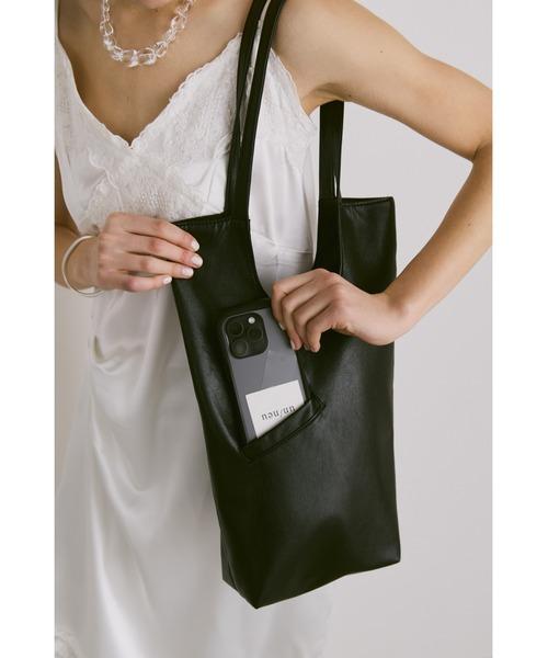 ミニポケシンプルレクタングルトート