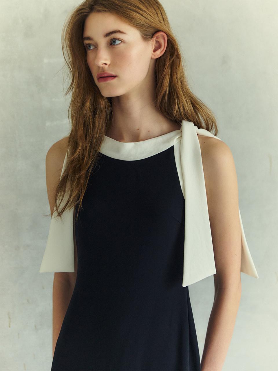 [예약*8/5배송] TIE-SHOULDER DRESS BLACK