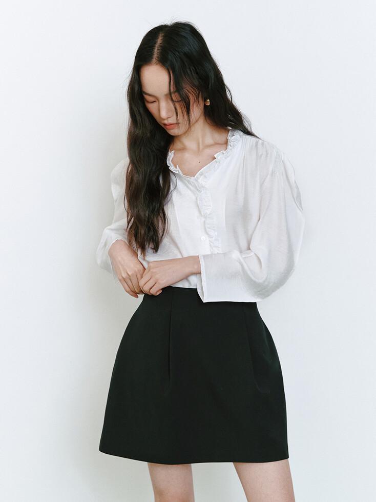 비커 팬츠 스커트_블랙