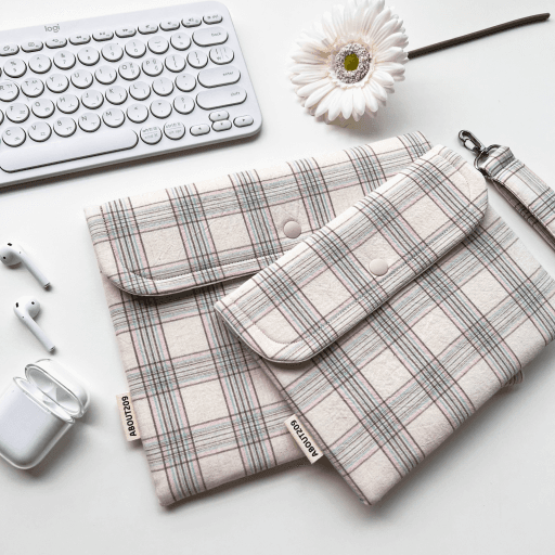 ▐ 사이즈주문제작가능▐ 워싱체크패드노트북파우치