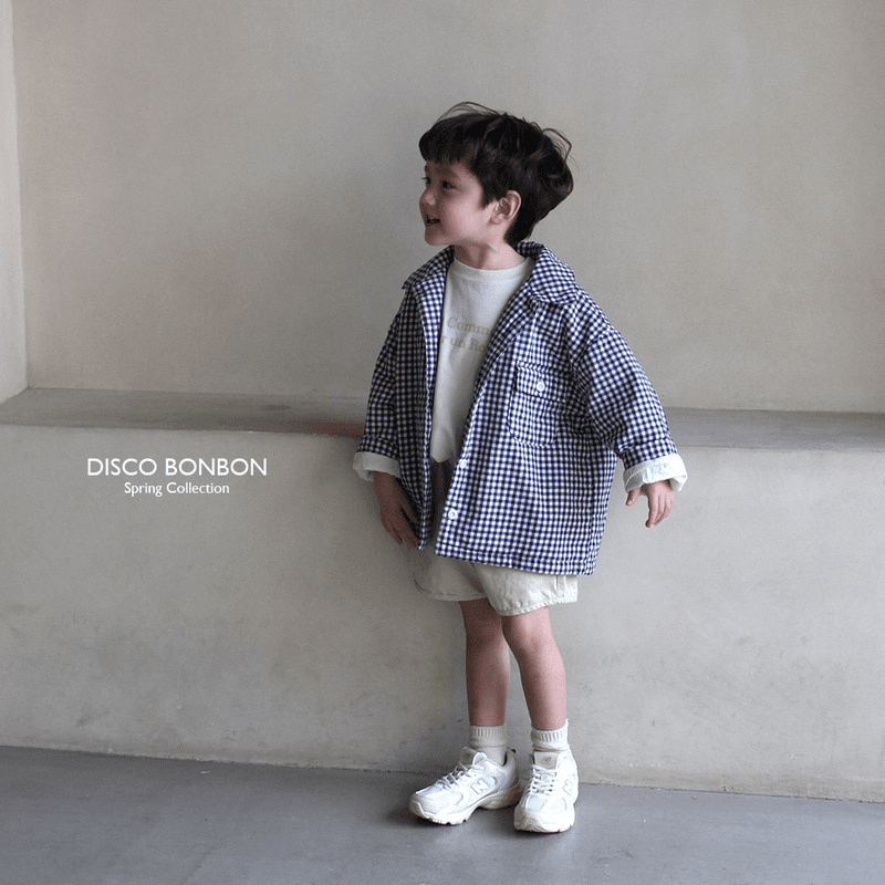 디스코봉봉 네이비체크점퍼 23봄