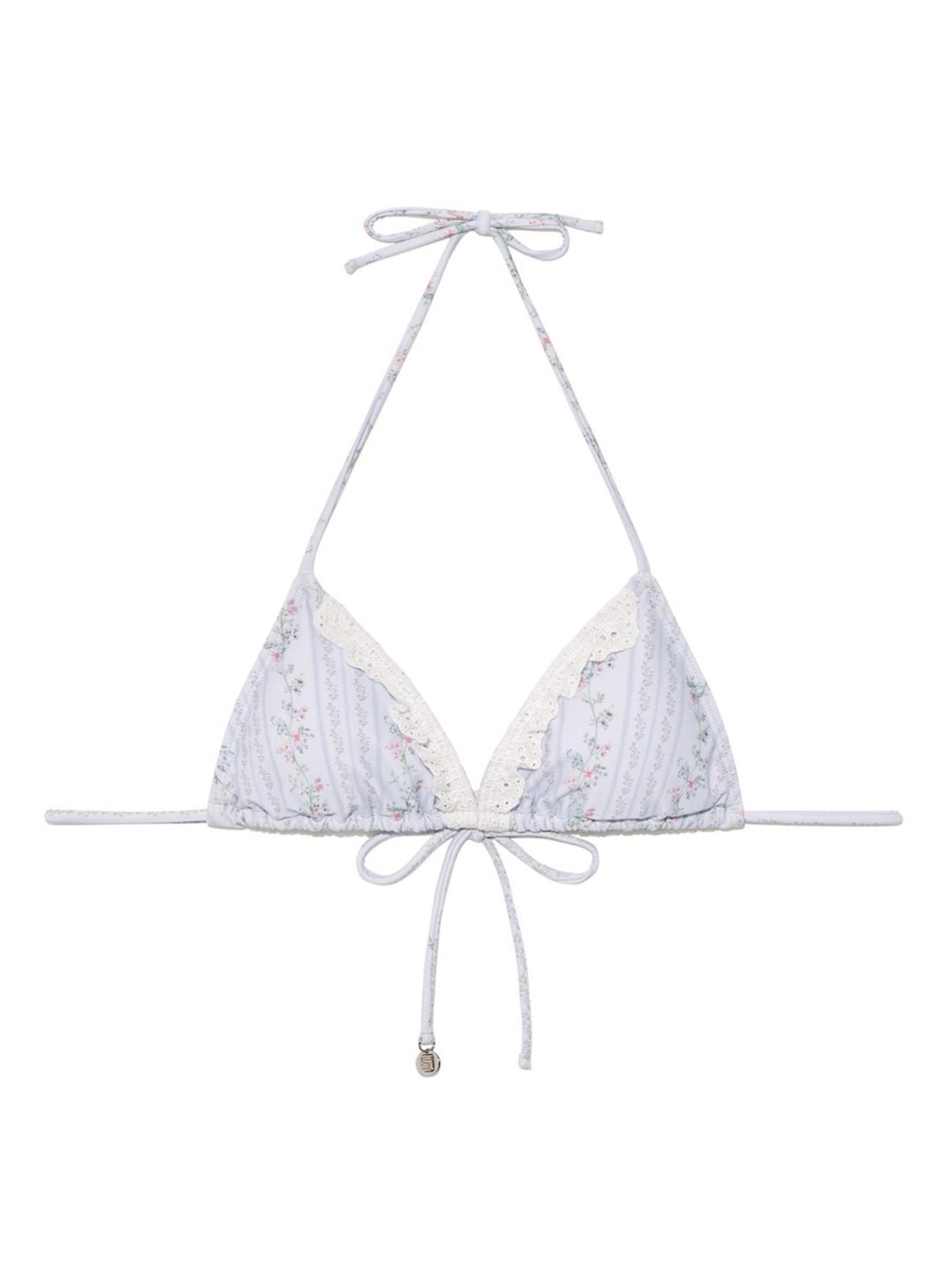 FRILL BIKINI TOP (SKY BLOOM)