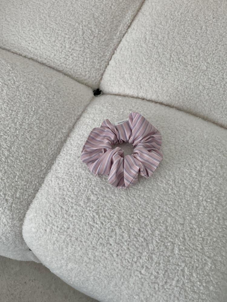 crimson made 믹스 핑크 스트라이프 스크런치