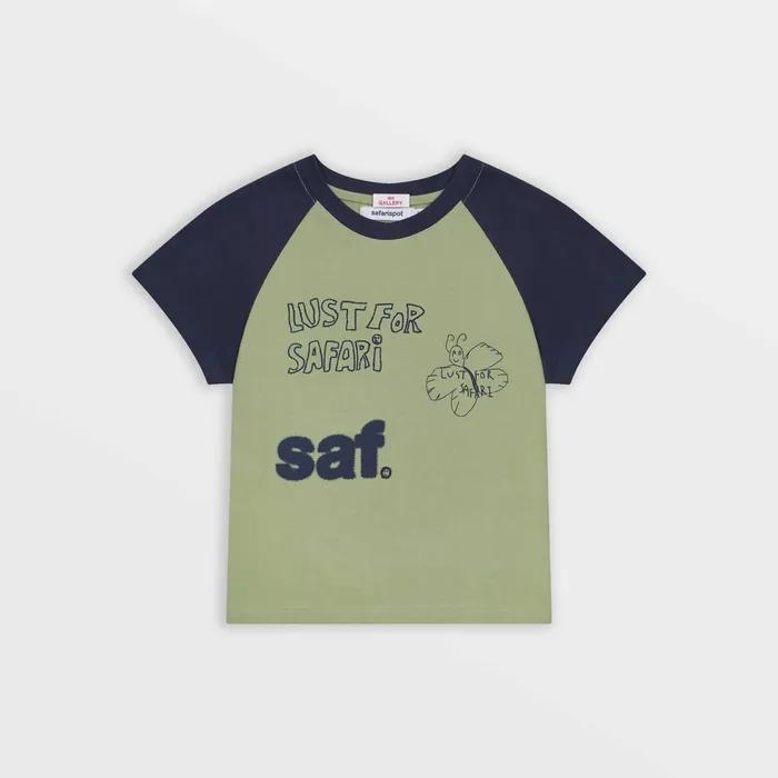 [Safarispot X 1011Gallery] 1/2 Raglan Print T-Shirt (Olive/Navy)