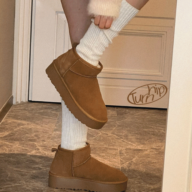 [당일발송/1000족 돌파!]트랜디 미니 플랫폼 숏 어그부츠 (4cm / 3color )