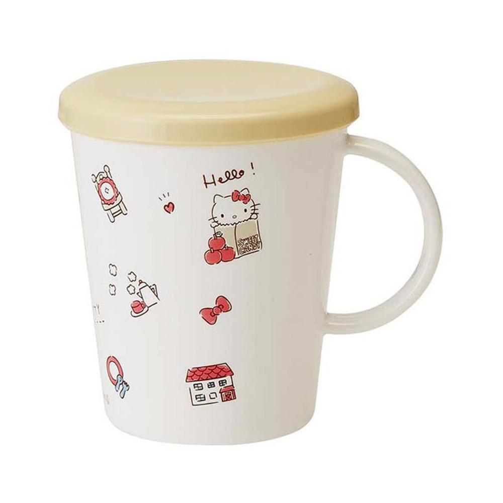 (일본) 헬로키티 뚜껑 프라 머그컵 (체크)(270ml)