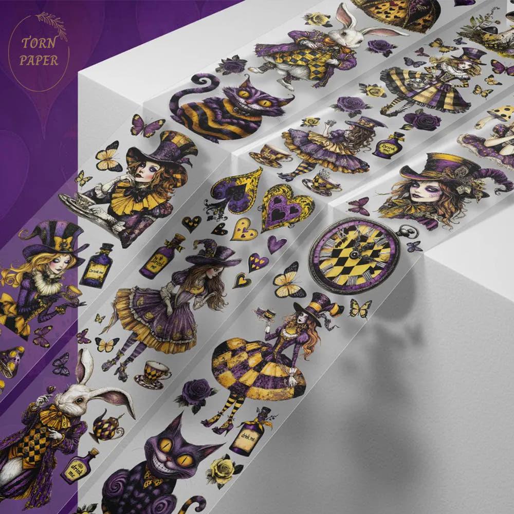 빈티지다꾸 정크저널 영국 스크랩북 SBRC Wonderland 2 PET Matte Tape 3m SR-M 007