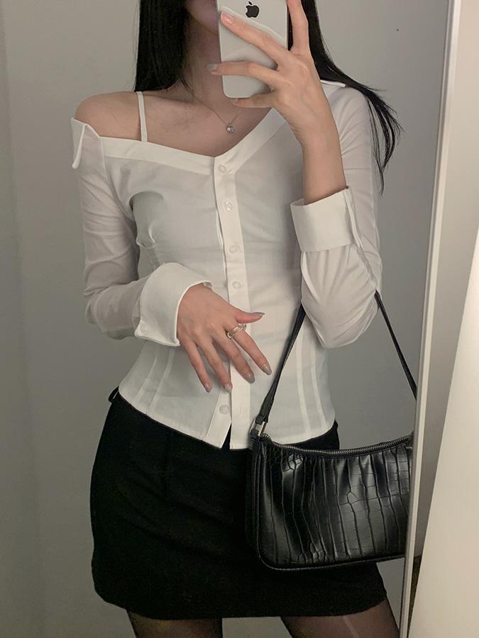 원 오프 슬림 셔츠