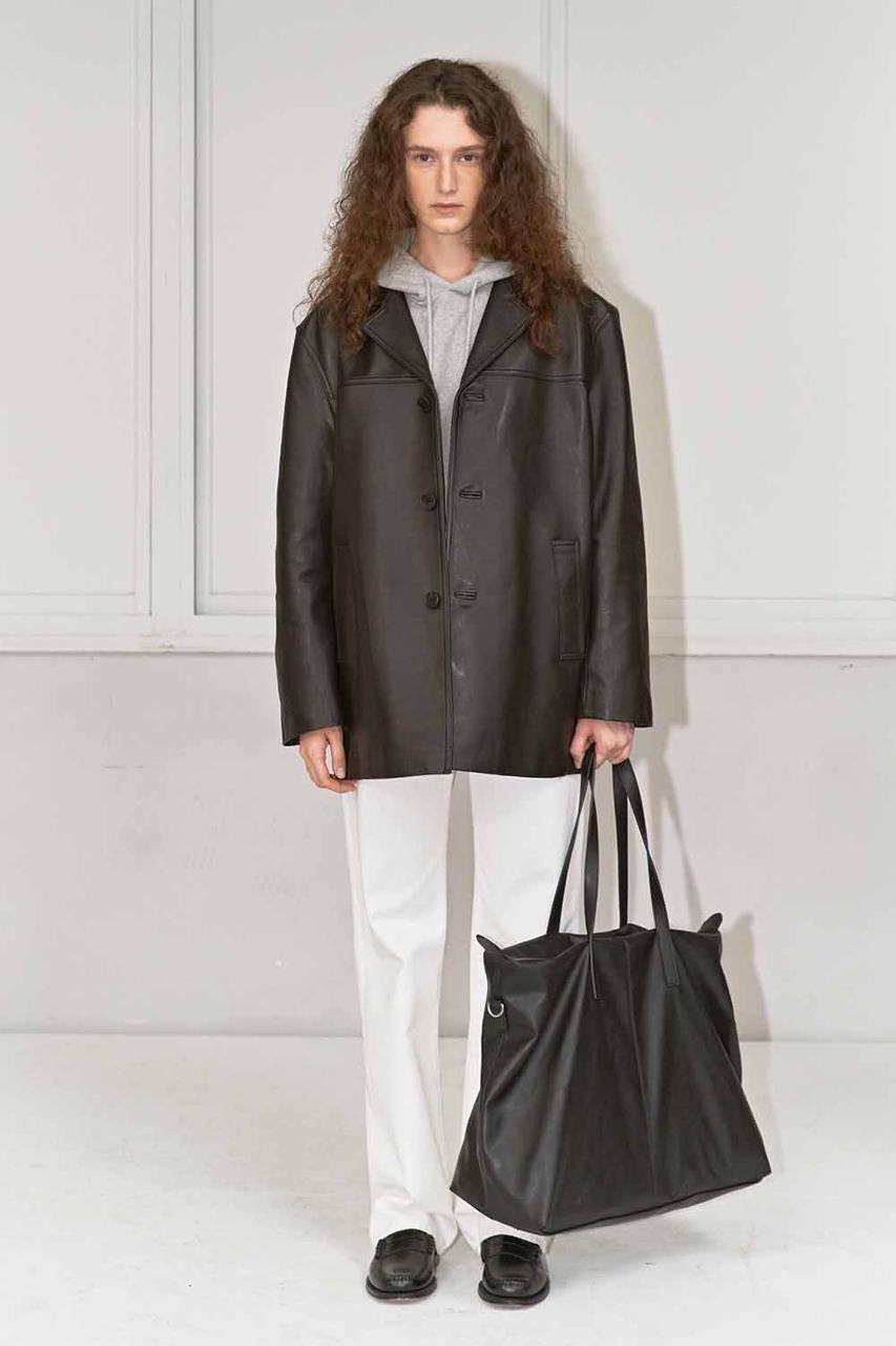 UNISEX LAMBSKIN LEATHER HALF JACKET BLACK