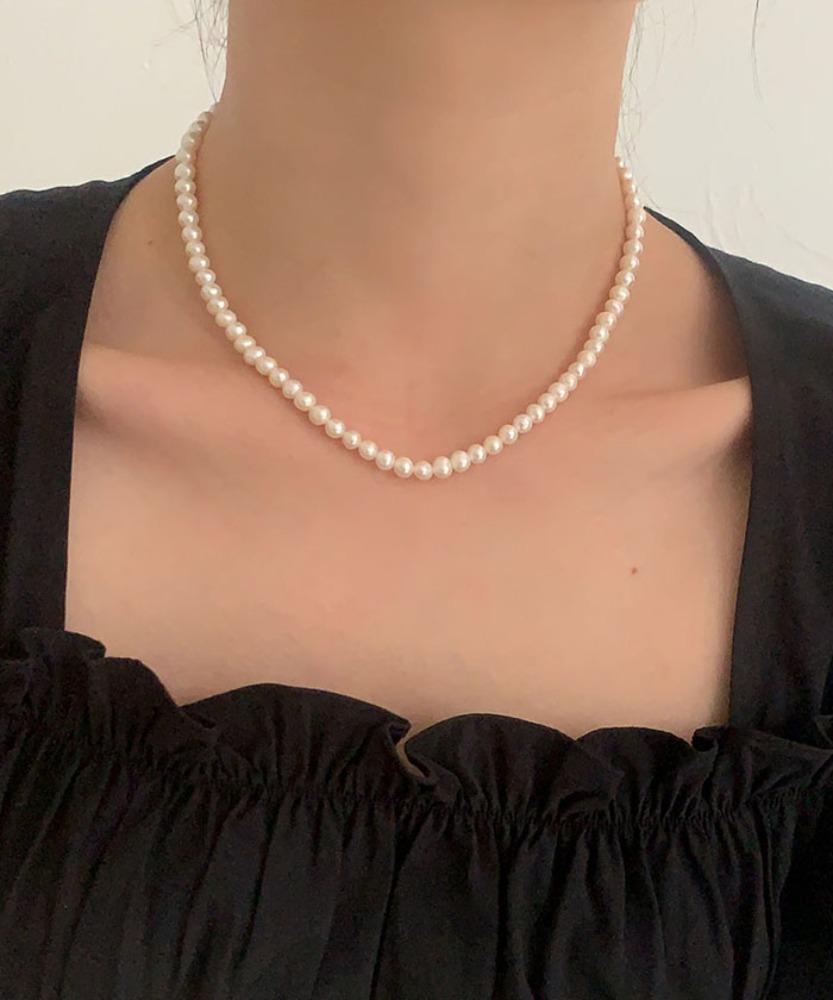 • 주문폭주 (silver925) 베이직 볼드 담수진주 목걸이