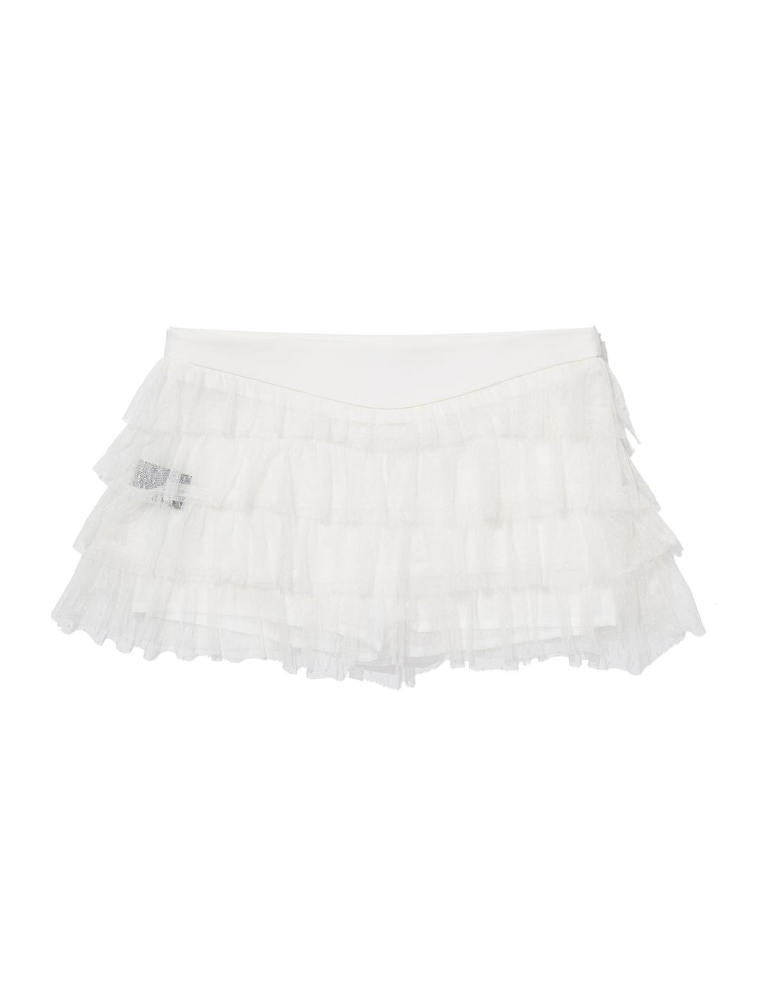 DOT MESH CANCAN SKIRT(IVORY)