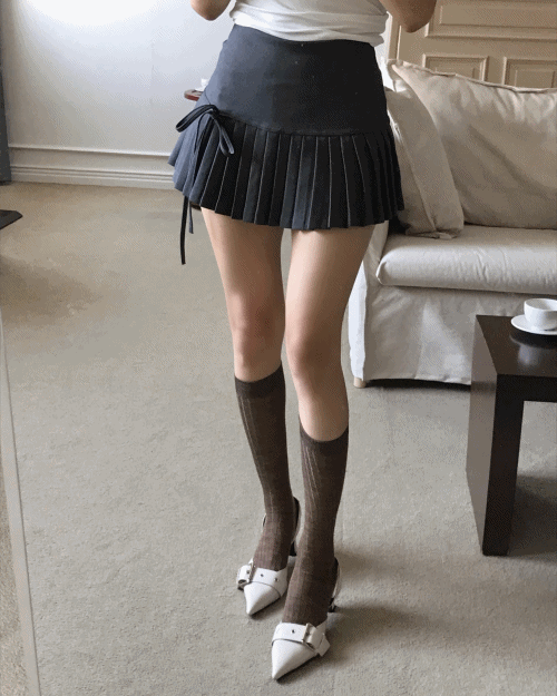 [ 솜다 PICK ] 카비드 리본 플리츠 SK