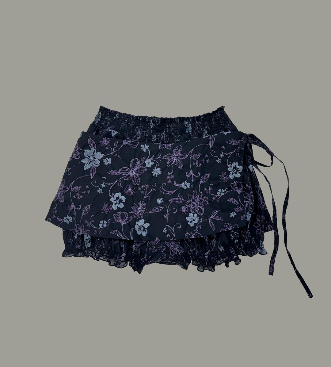 flower balloon pants-black
