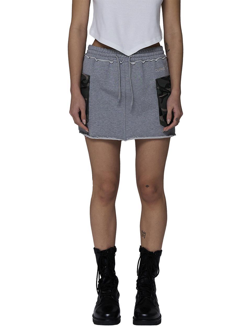 C CAMO POCKET MINI SKIRT_GREY