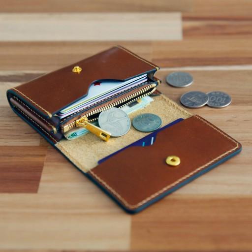 투포켓 지퍼지갑 브라운 풀커버