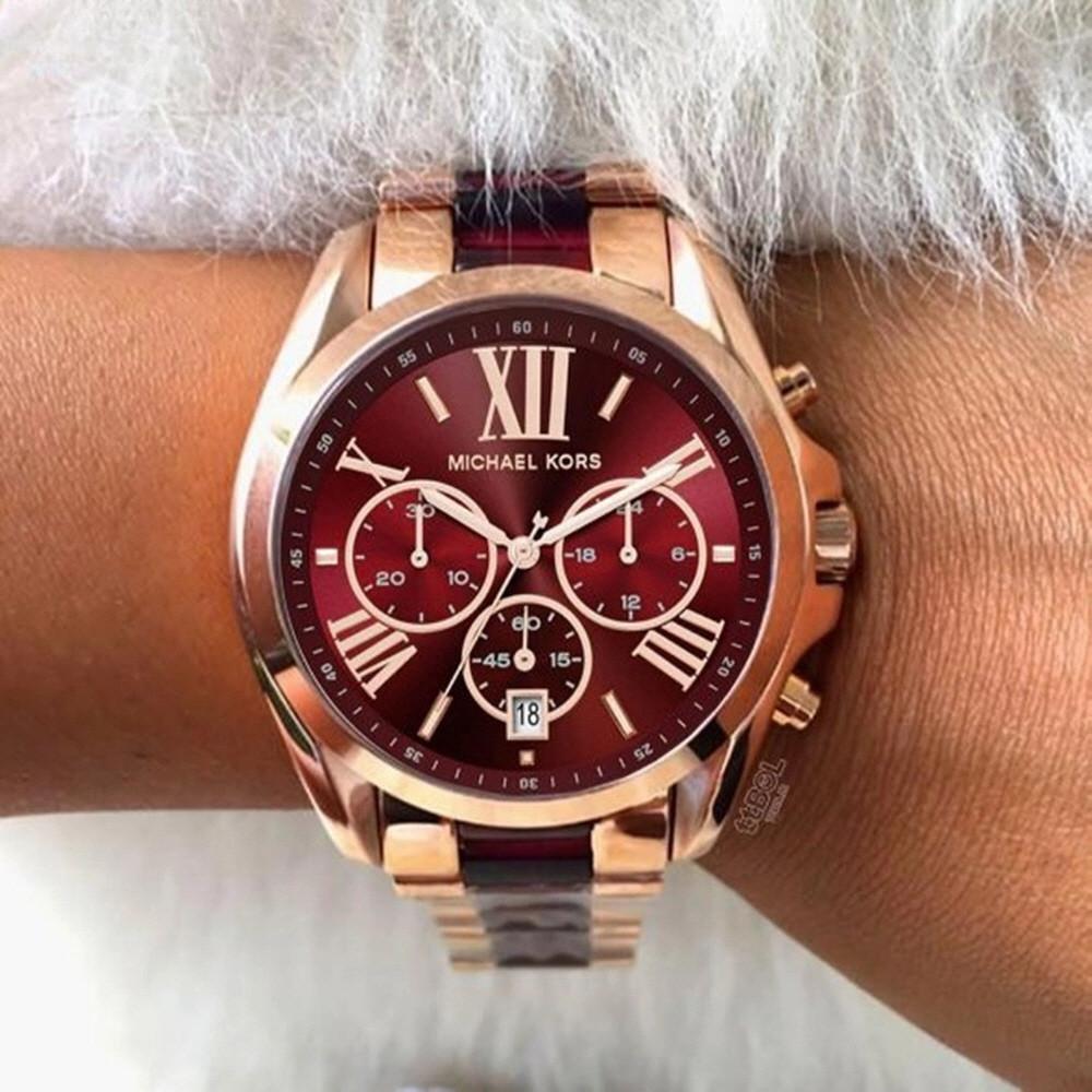 마이클코어스 여성패션시계 BRADSHAW 로즈골드 레드 MK6270