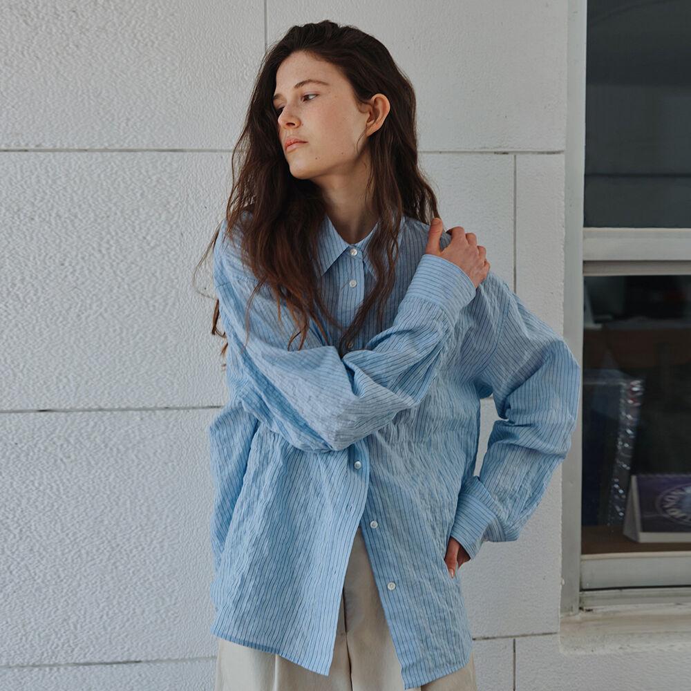 Summer stripe shirt (sky blue)