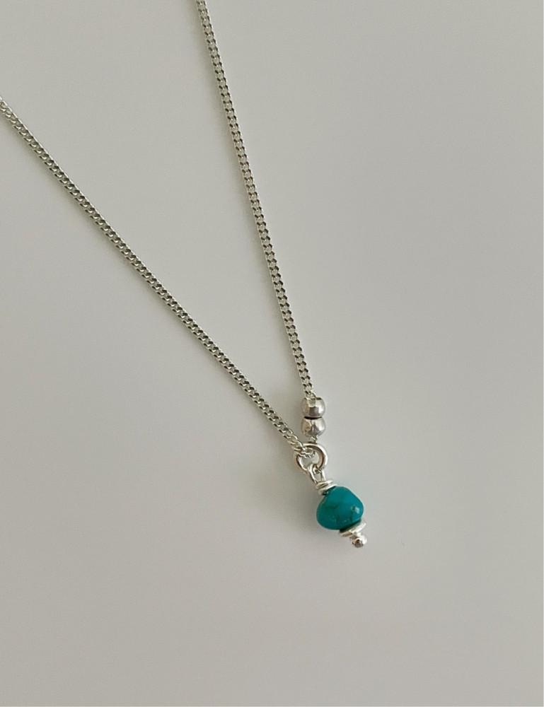 [어나더베이스] 실버 터콰이즈 네크리스 silver925 천연석 터키석 목걸이