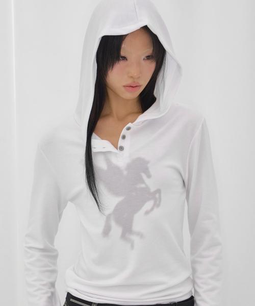 페가수스 후드 롱슬리브 (WHITE) F26QB049