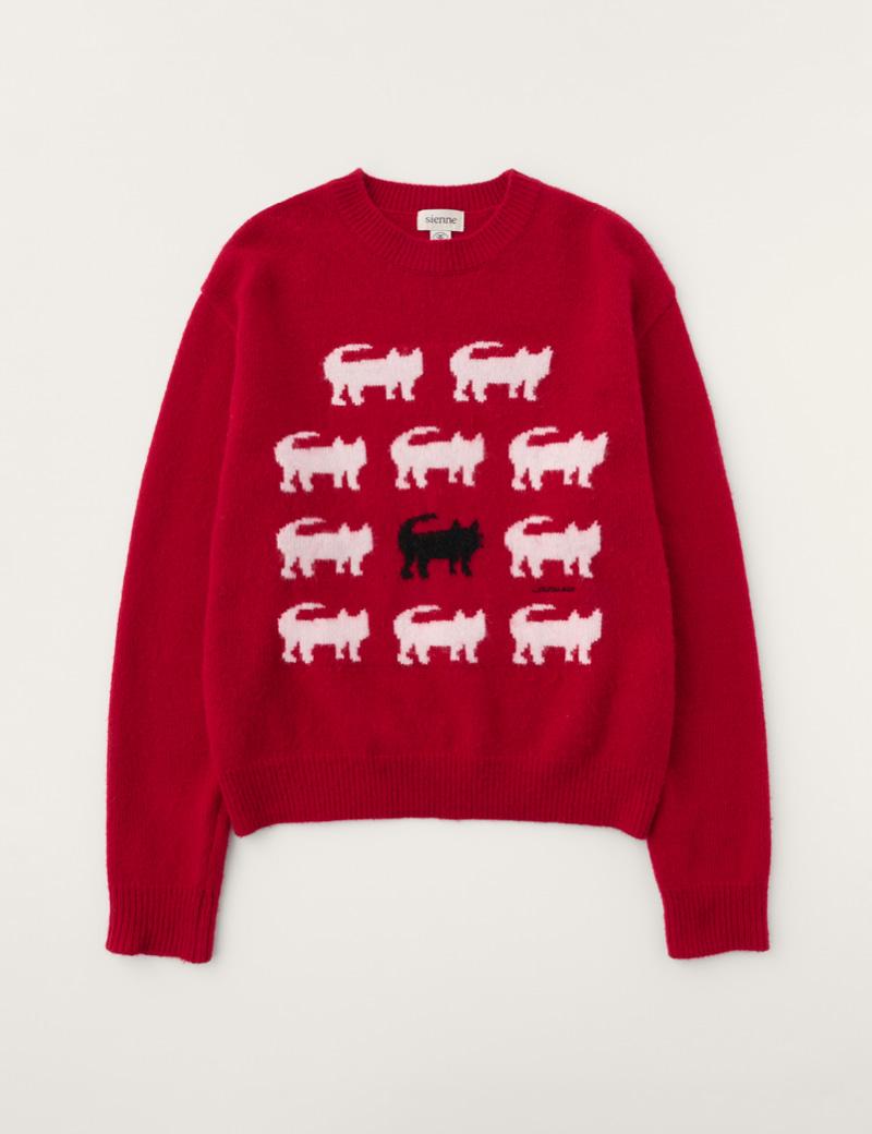 Noir Cat Knit (Red)