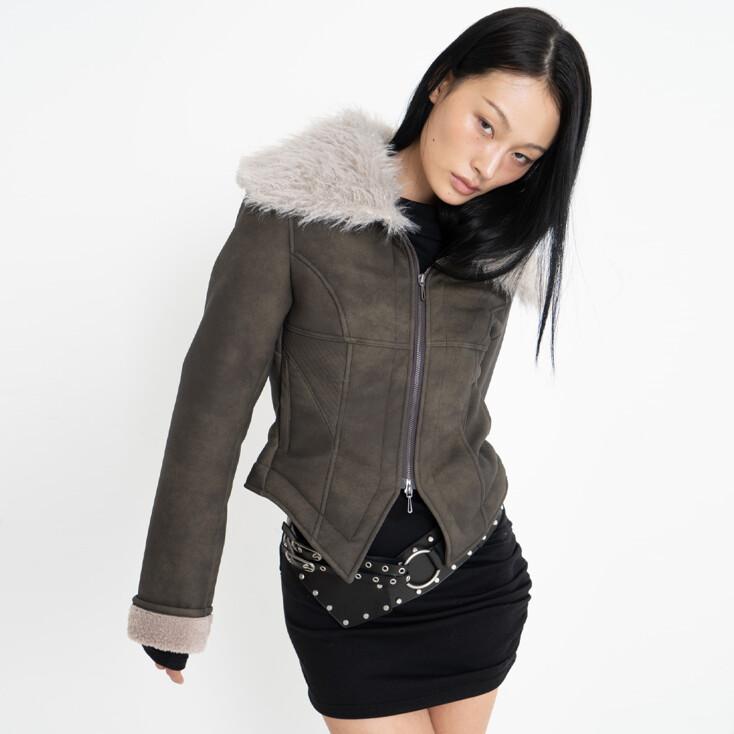 ALEX FUR MUSTANG JACKET (KHAKI)
