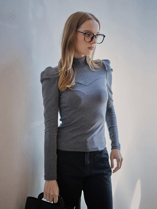 SLIMMING TURTLENECK T - GREY