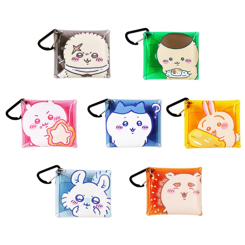 치이카와。클리어 멀티 케이스 파우치 카라비너 하치와레 우사기 쿠리만쥬 랏코 모몽가 시사