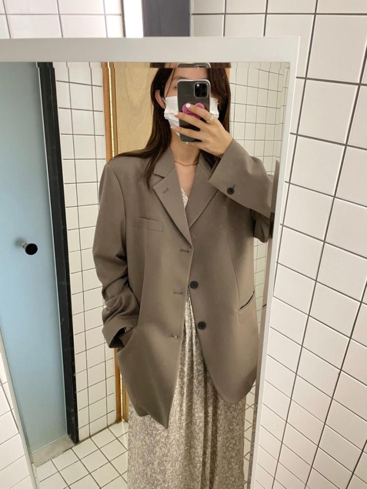 (블랙/네이비/모카 당일) Unene 유네네 플로 자켓 간절기 베이직 루즈핏 자켓 jk (5 Color) : 오르떼나인