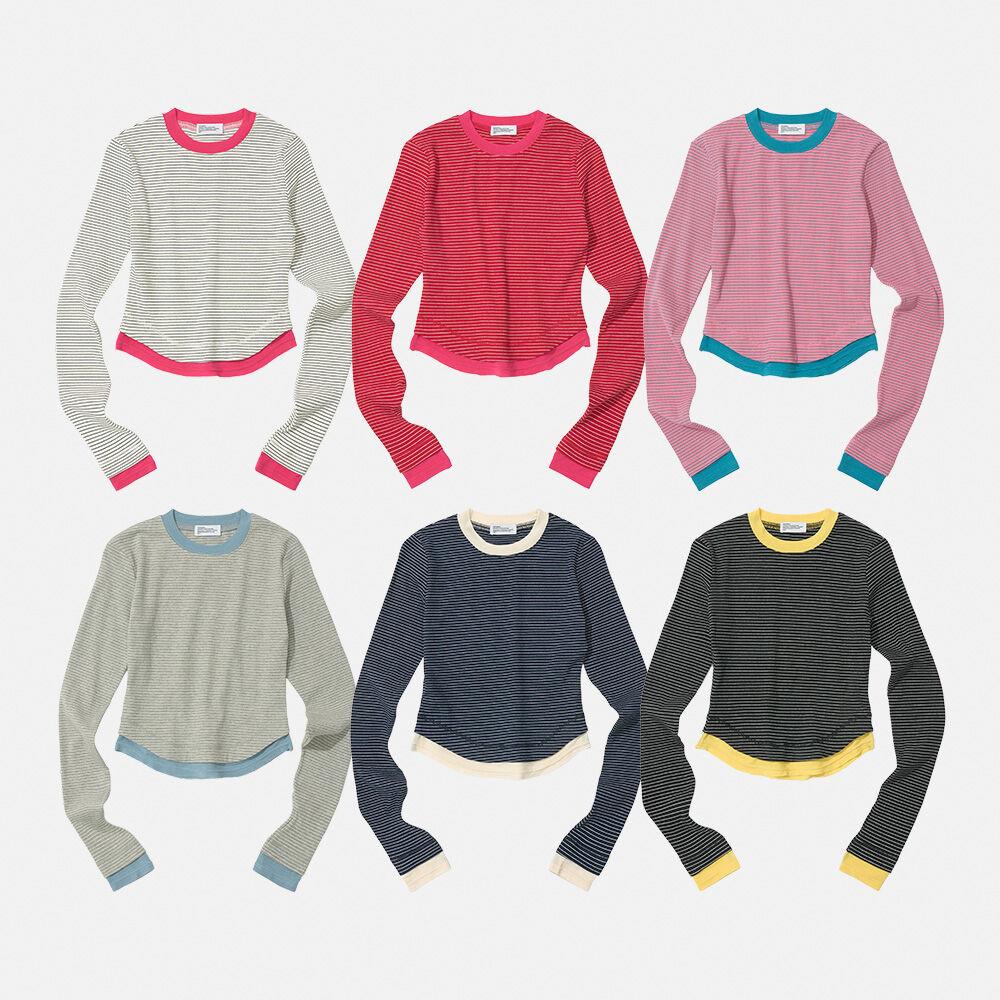 STRIPE DOUBLE LAYERED LS TEE_6COLORS