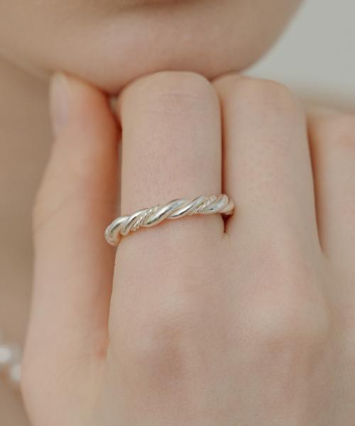[Silver925] WE005 Silver twist rope ring