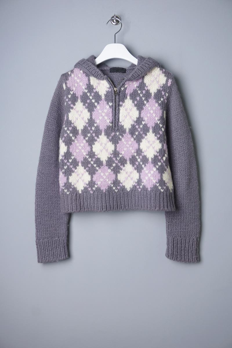 MARY QUANT crop pull-over hoodie knit