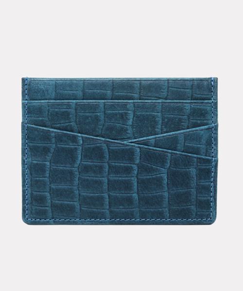[Slim X Simple] 악어 소가죽 카드지갑 청록