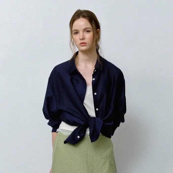 [지연착용][스크런치 SET] 텐셀 글로우 시어셔츠 5Color