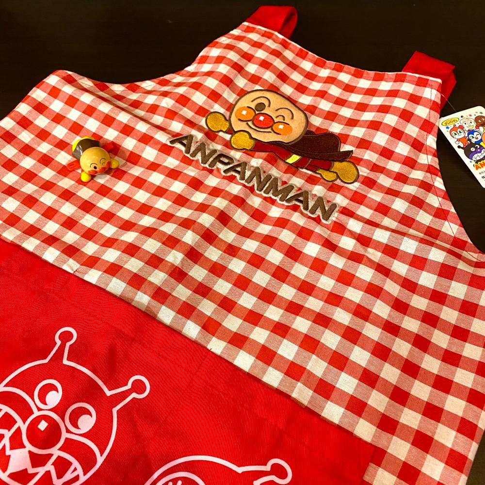 일본빈티지소품 호빵맨 체크 앞치마