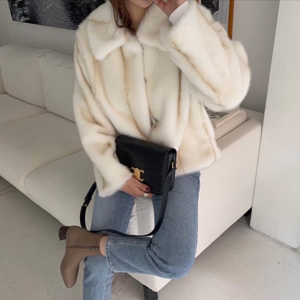 헤이즐 카라 퍼 밍크 에코퍼 자켓 (3col)