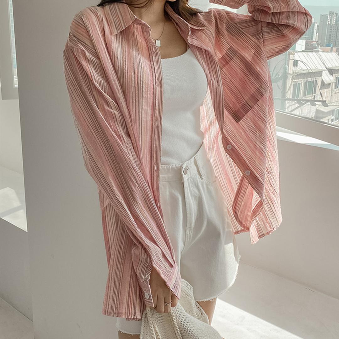 [살안타셔츠] 믹스 스트라이프 셔츠