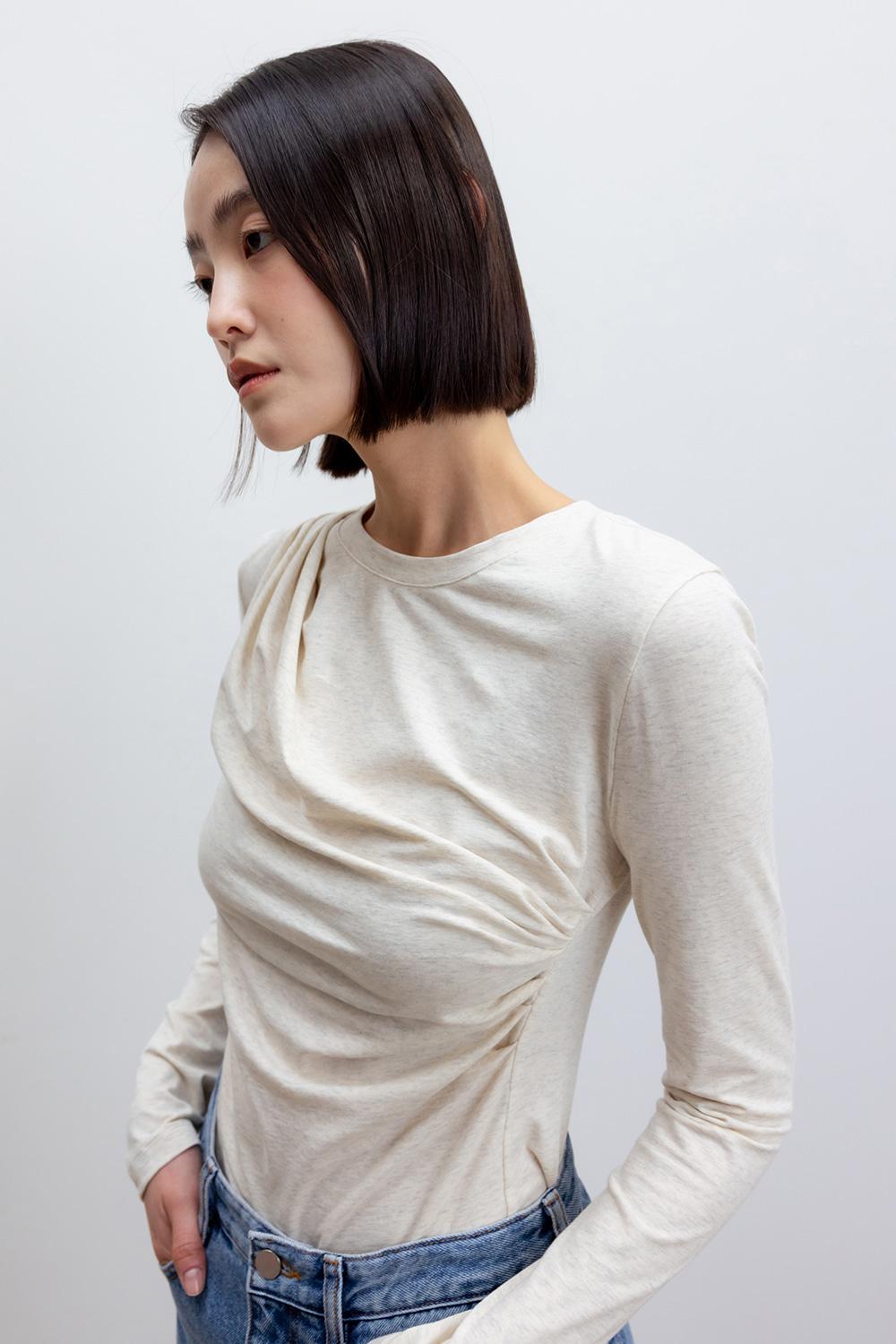 Draping Detail T-Shirts_Melange