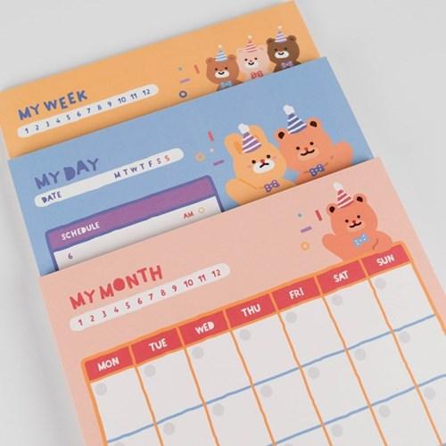 [카키즈] 리곰 계획표 b5 떡메모지 (3종)