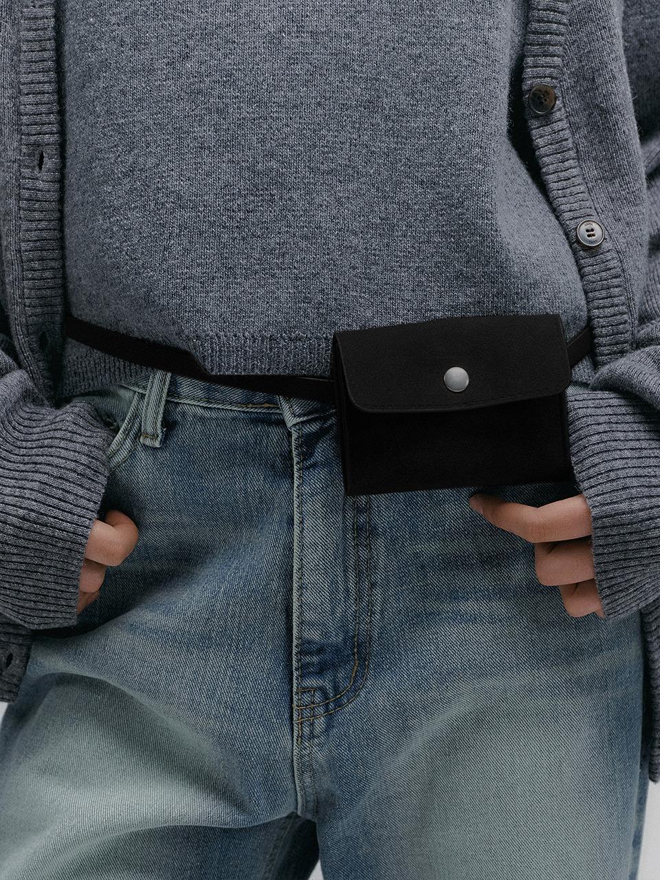 [9/5 순차출고] Slim Strap Mini Belt Bag (Black)