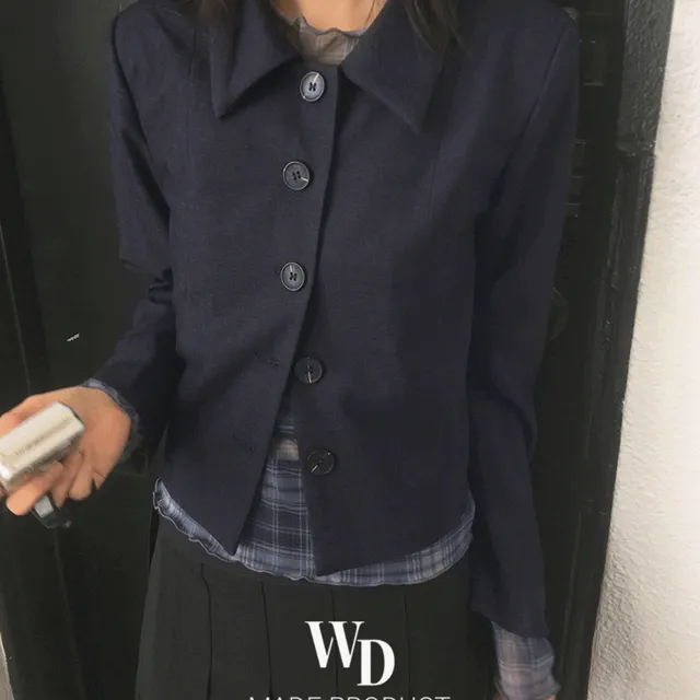 [봄ver추가🤍/MADE] 사에 베이직 피치기모 절개 카라 숏 자켓